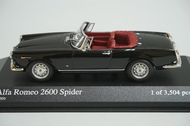 1:43 MINICHAMPS 400120630 Alfa Romeo 2600 Spider 1964 Black model car