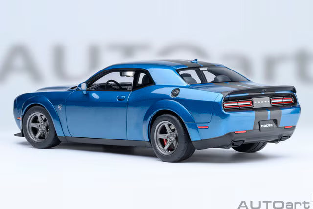 [ Pre-order ] 71767 AUTOart 1:18 Dodge Challenger SRT Super Stock 2023 (Pearl Blue with Carbon Black Stripes <FROSTBITE>)