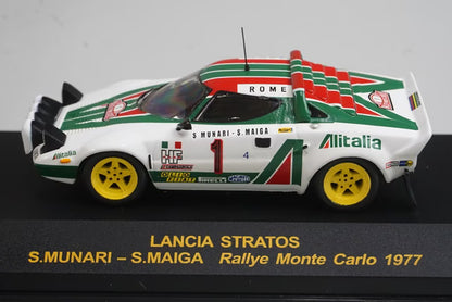1:43 ixo ALT18 Rally Car Collection Custom Order Lancia Stratos Monte Carlo Rally 1977 #1 S. Munari / S. Maiga