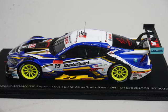 1:43 Spark SGT027 Toyota WedsSports ADVAN GR Supra BANDOH GT500 Super GT 2022 #19 Yusuke Kunimoto / Seinan Sakaguchi