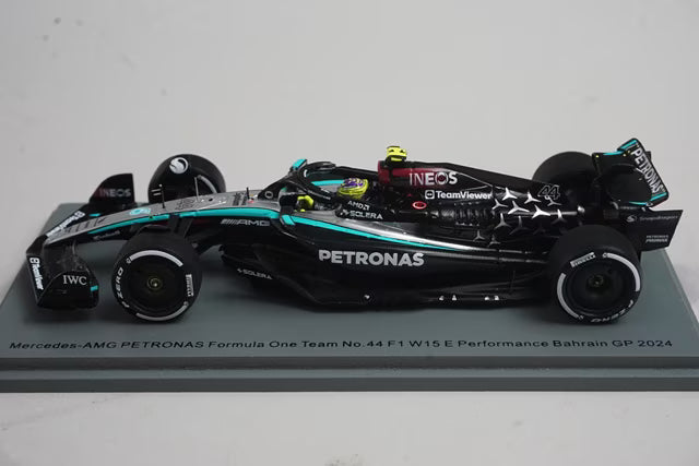 1:43 Spark S9513 Mercedes-AMG Petronas F1 Team W15 E-Performance Bahrain Grand Prix 2024 #44 L. Hamilton
