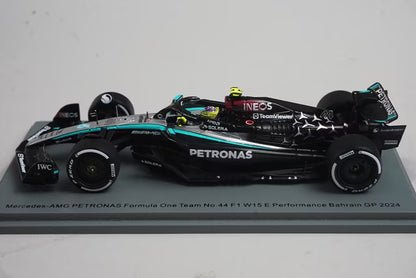 1:43 Spark S9513 Mercedes-AMG Petronas F1 Team W15 E-Performance Bahrain Grand Prix 2024 #44 L. Hamilton