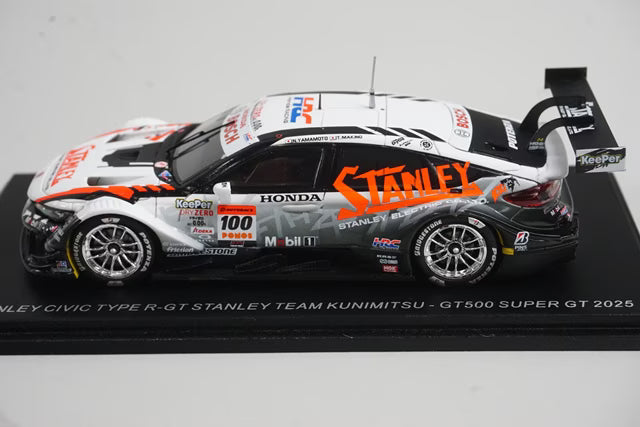 1:43 Spark 43SGT25100 Stanley Civic Type R-GT Team Kunimitsu GT500 Super GT 2025 #100 Naoki Yamamoto / Tadasuke Makino