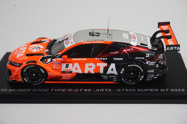 1:43 Spark 43SGT25008 ARTA Mugen Civic Type R-GT GT500 Super GT 2025 #8 Tomoki Nojiri / Shinji Matsushita