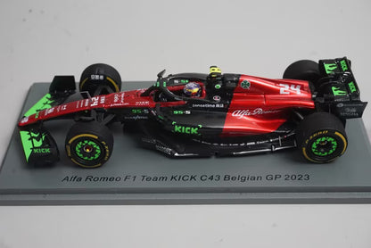 1:43 Spark S8922 Alfa Romeo F1 Team KICK C43 Belgian GP 2023 #24 Guanyu Zhou