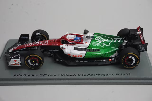 1:43 Spark S8539 Alfa Romeo F1 Team ORLEN C42 Azerbaijan GP 2022 #77 V. Bottas