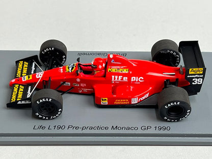 1:43 Spark S3923 Life L190 Pre-practice Monaco GP 1990 #39 B. Giacomelli