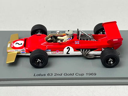 1:43 Spark S6355 Lotus 63 Gold Cup 2nd 1969 #2 J. Rindt