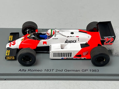 1:43 Spark S8804 Alfa Romeo 183T German GP 2nd place 1983 #22 A. de Cesaris