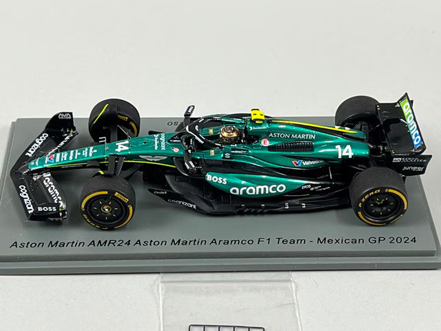 1:43 Spark S9553 Aston Martin AMR24 Aramco F1 Team Mexican GP 2024 #14 F. Alonso