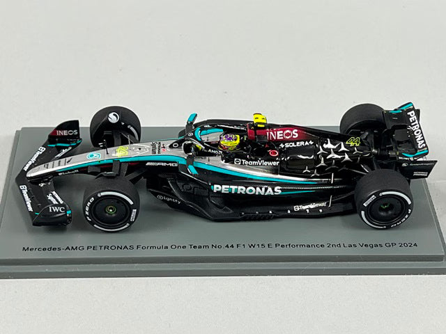1:43 Spark S9546 Mercedes-AMG Petronas F1 Team W15 e-Performance Las Vegas GP 2nd 2024 #44 L. Hamilton