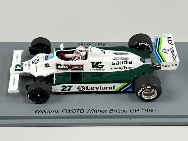 1:43 Spark S6992 Williams FE07B British GP Winner 1980 #27 A. Jones