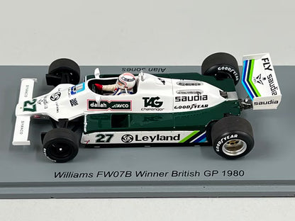 1:43 Spark S6992 Williams FE07B British GP Winner 1980 #27 A. Jones