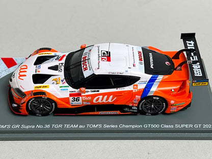 1:43 Spark 43SGT2021 au TOM'S GR Supra TGR Team Series Champion GT500 Class Super GT 2021 #36 Yuhi Sekiguchi / Sho Tsuboi