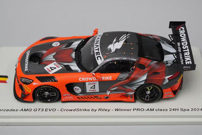 1:43 Spark SB804 Mercedes-AMG GT3 EVO CrowdStrike by Riley PRO-AM Class 24H SPA Winner 2024 #4