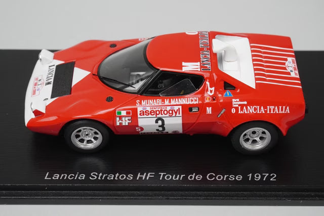 1:43 Spark S9070 Lancia Stratos HF Tour de Corse 1972 #3 S. Munari / M. Manucci