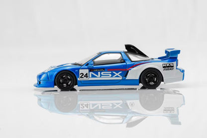 [ Pre-order ] M65522 MOTORHELIX 1:64 Honda NSX-R Custom GT Blue & White Racing Livery