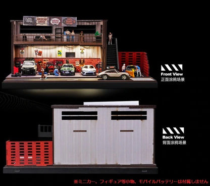 SCJ82064 収蔵家 1:64 American-Style Repair Shop Diorama