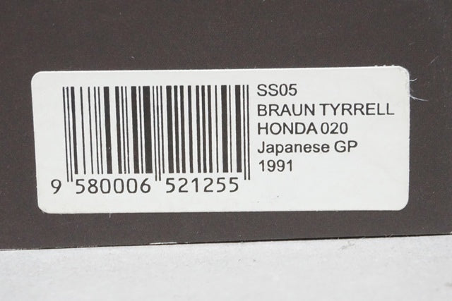 1:43 SPARK SS05 Braun Tyrrell Honda 020 Japanese GP Suzuka Legend Satoru Nakajima 1991 #3