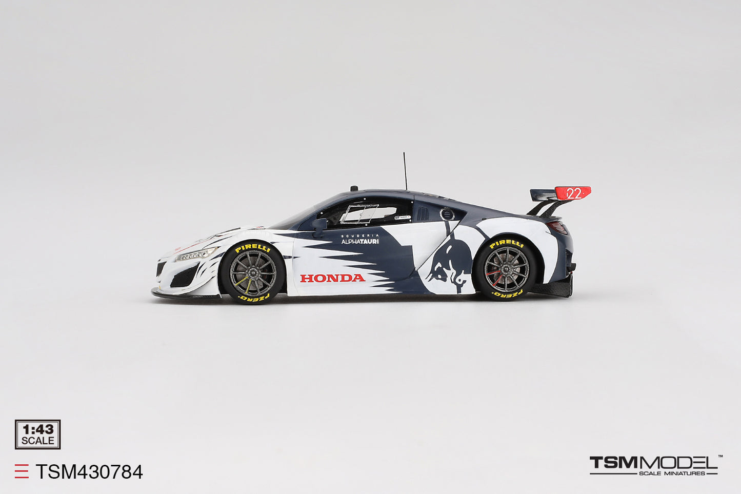 [ Back-order ] TSM TSM430784 1:43 Honda NSX GT3 EVO Red Bull Formula N?rburgring 2023 AlphaTauri model car