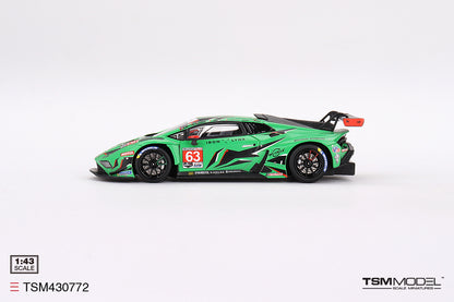 [ Back-order ] TSM TSM430772 1:43 Lamborghini Huracan GT3 EVO2 IMSA Daytona 2023 #63 Iron Lynx model car