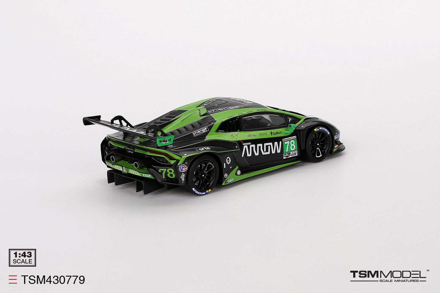 [ Back-order ] TSM TSM430779 1:43 Lamborghini Huracan GT3 EVO2 IMSA Daytona 2023 #78 Forte Racing model car