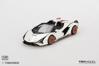 [ Back-order ] TSM TSM430832 1:43 Lamborghini Sian Roadster Bianco Asopo White model car