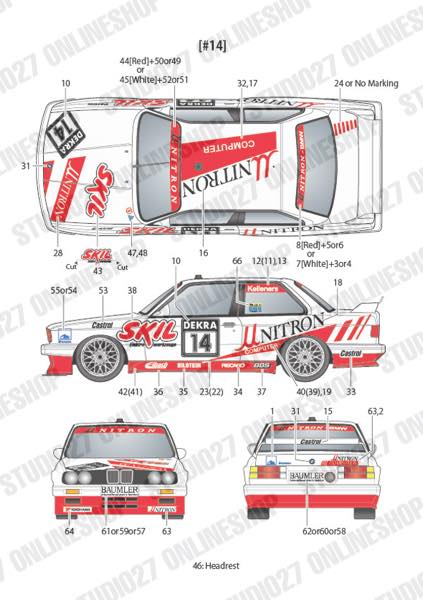 [ Back-order ] STUDIO27 DC1174 1:24 BMW M3 "Unitron" #13/#14 DTM 1991 for Aoshima No.11 [Original Decals]