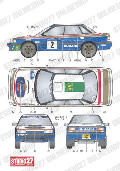 [ Back-order ] STUDIO27 DC1190 1:24 Legacy RS #2/#6 Manx Rally 1991 for Hasegawa [Original Decals]