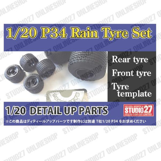 [ Back-order ] STUDIO27 FP20154 1:20 P34 Rain Tyre Set for TAMIYA【Detail Up Parts】