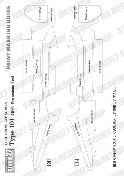 [ Back-order ] STUDIO27 TK2090 1:20 Type101 Pre season Test 1991 for TAMIYA [Conversion Kit]