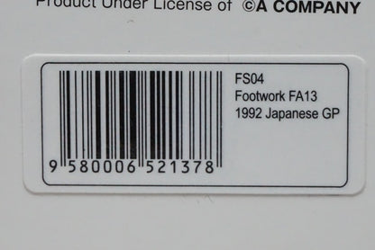 1:43 SPARK FS04 FOOTWORK FA13 Japanese GP 1992 #10 Aguri Suzuki Racing ON Special Order