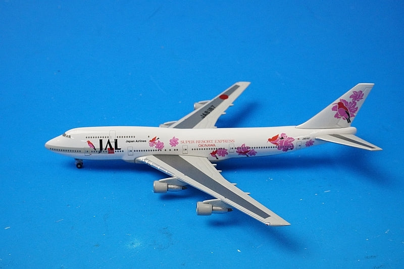 1:500 B747-300 JAL Super Resort Express Okinawa Resort Pink BJE2084 JALUX airplane model