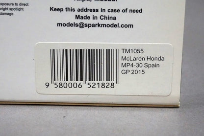 1:43 Spark TM1055 McLaren Honda MP4-30 Spanish GP 2015 J. Button #22