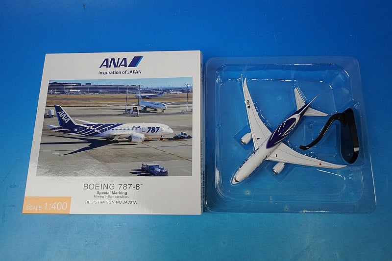 1:400 B787-8 ANA Special Marking Main Wing Flight Position JA801A NH40114 ANA airplane model