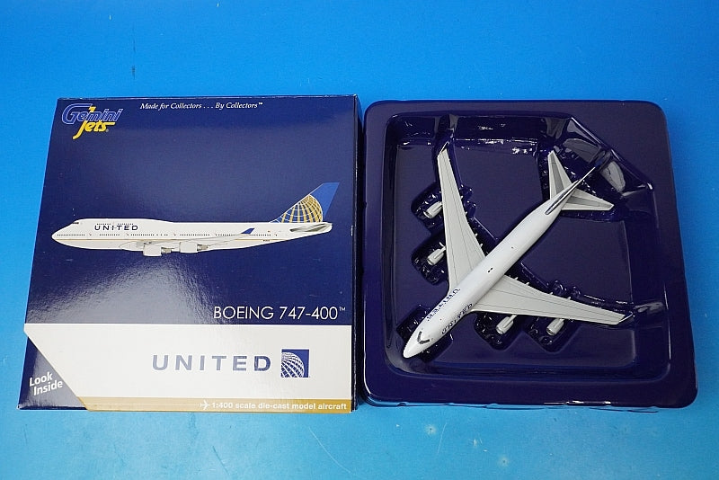 1:400 B747-400 United N128UA GJUAL1146 Gemini airplane model