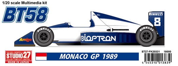 [ Back-order ]STUDIO27 FK20331 1:20 BT58 MONACO GP 1989 Multimedia Kit