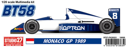 [ Back-order ]STUDIO27 FK20331 1:20 BT58 MONACO GP 1989 Multimedia Kit