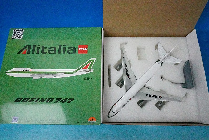 1:200 B747-200 Alitalia I-DEMY IF7420518 Inflight airplane model