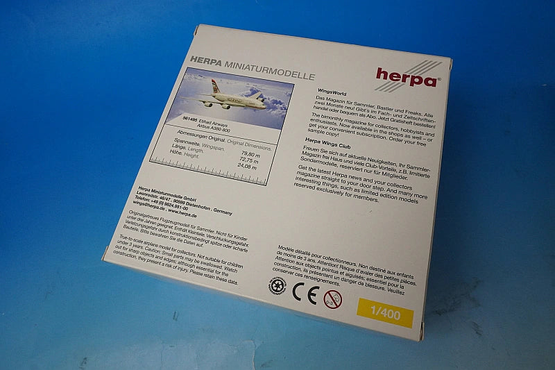 1:400 Etihad A380-800 (No registration number) 561495 Herpa