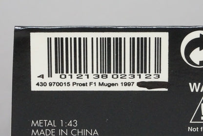 1:43 MINICHAMPS 430970015 Prost F1 MUGEN Honda JS45 Shinji Nakano 1997 #15 CANAL