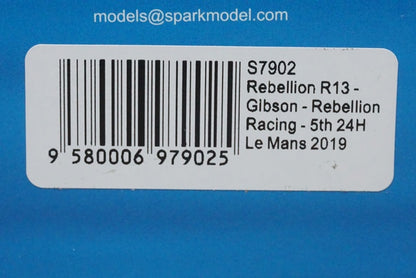 1:43 SPARK S7902 Rebellion R13 Gibson 5th place 24H LM 2019 #3