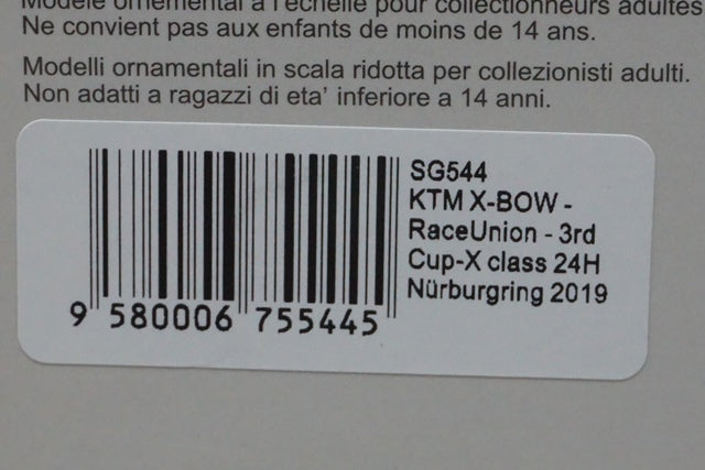 1:43 SPARK SG544 KTM X-BOW RaceUnion 3rd Cup-X class Nurburgring 24h 2019 #60