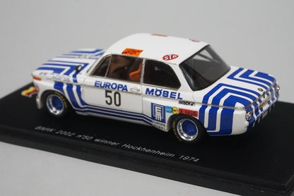 1:43 SPARK SG039 BMW 2002 Hockenheim Winner 1974 #50 J. Obermoser model car