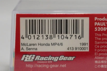 1:43 MINICHAMPS 413910001 McLaren Honda MP4/6 A.Senna 1991 #1 model car