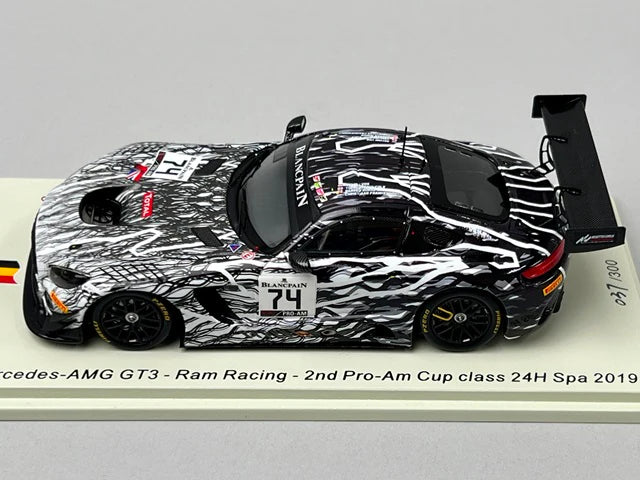 1:43 SPARK SB268 Mercedes AMG GT3 Ram Racing 2nd Pro-Am Cup class SPA 24h 2019 #74
