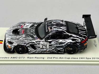 1:43 SPARK SB268 Mercedes AMG GT3 Ram Racing 2nd Pro-Am Cup class SPA 24h 2019 #74