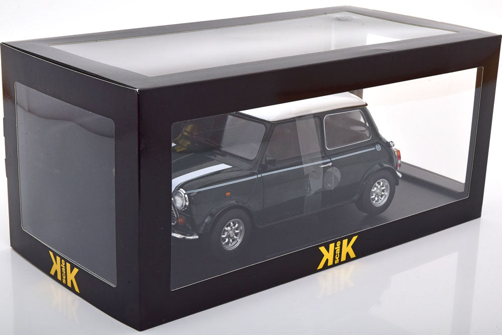 KKDC120051L KK scale 1:12 Mini Cooper 1990 Dark Green White LHD model car