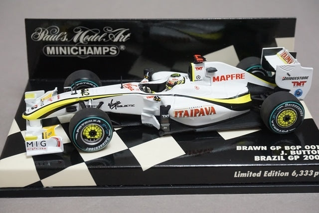 1:43 MINICHAMPS 400090622 Brawn GP BGP 001 Brazil GP 2009 #22 Jenson Button