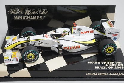 1:43 MINICHAMPS 400090622 Brawn GP BGP 001 Brazil GP 2009 #22 Jenson Button model car